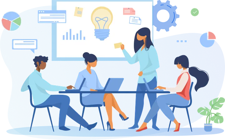 Sales team reviewing dashboards and reports