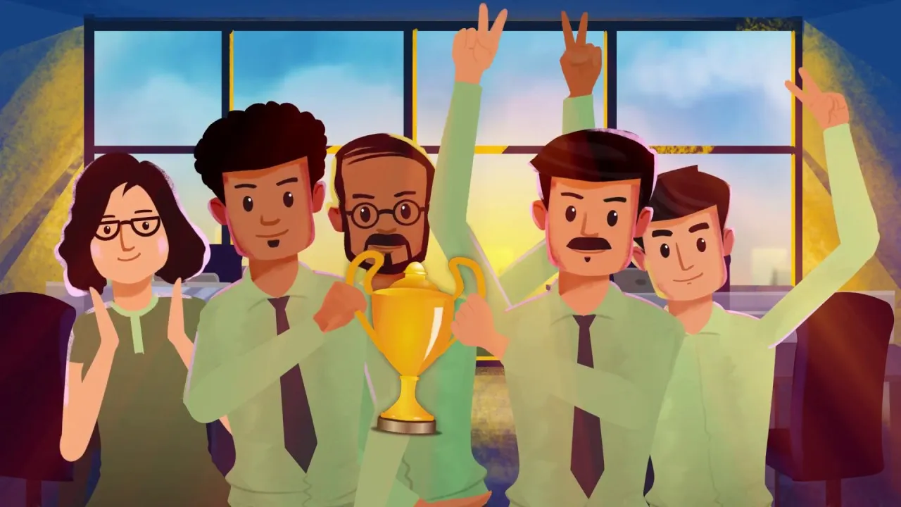 Poster frame of the SaleBee promotional video: My sales team, the best sales team in the country